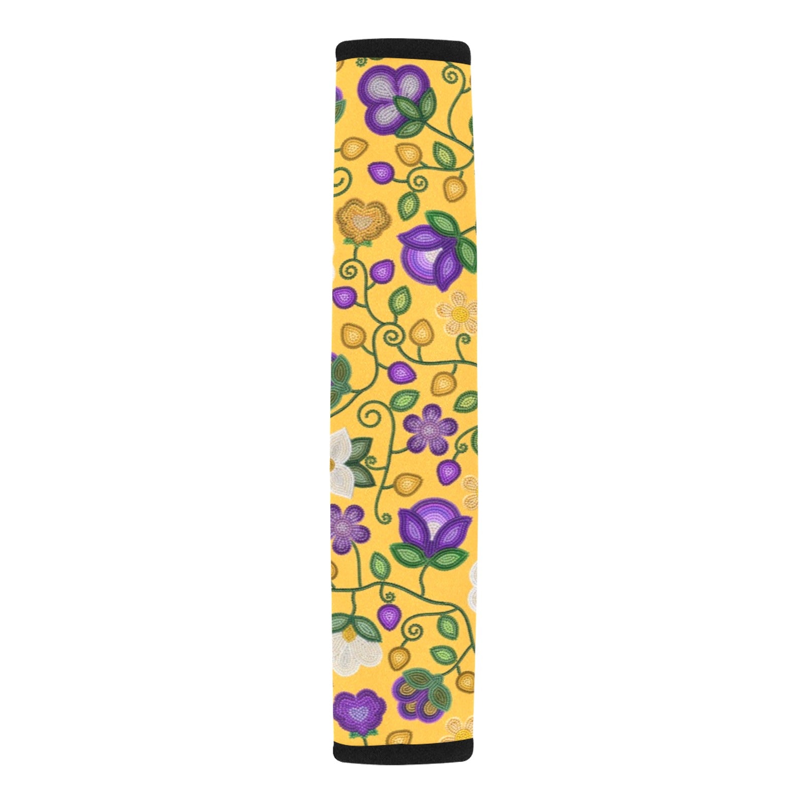 Midnight Moss Bloom Yellow Car Seat Belt Cover 7''x12.6'' (Pack of 2)