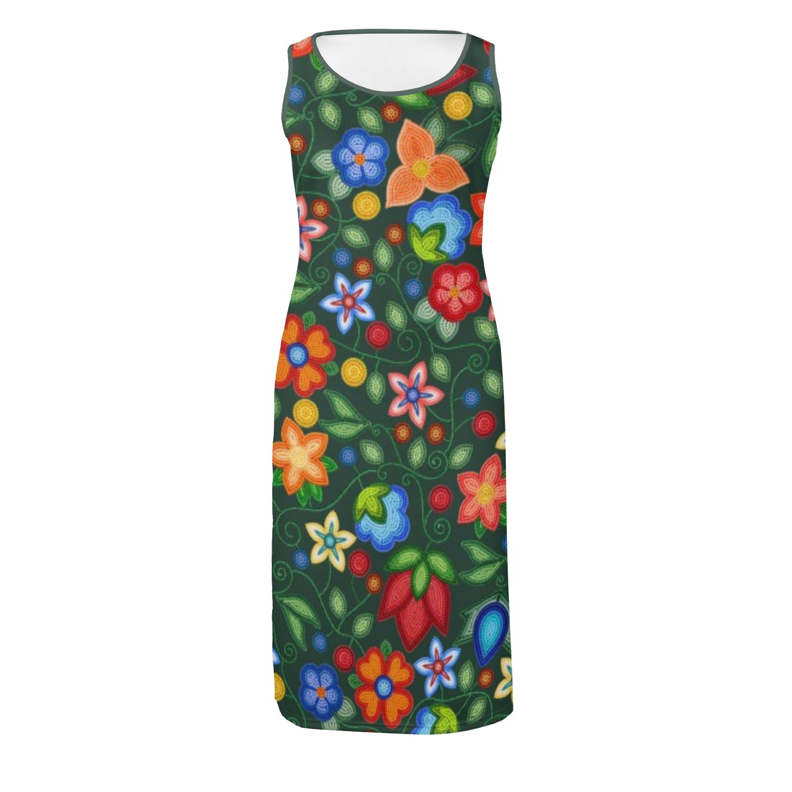 Morning Harmony Forest Phaedra Sleeveless Open Fork Long Dress