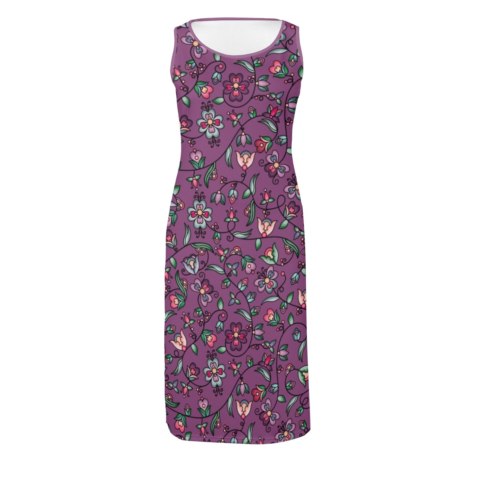 Amber Evening Garland Purple Phaedra Sleeveless Open Fork Long Dress