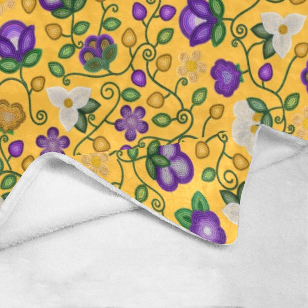 Midnight Moss Bloom Yellow Ultra-Soft Micro Fleece Blanket 40"x50"