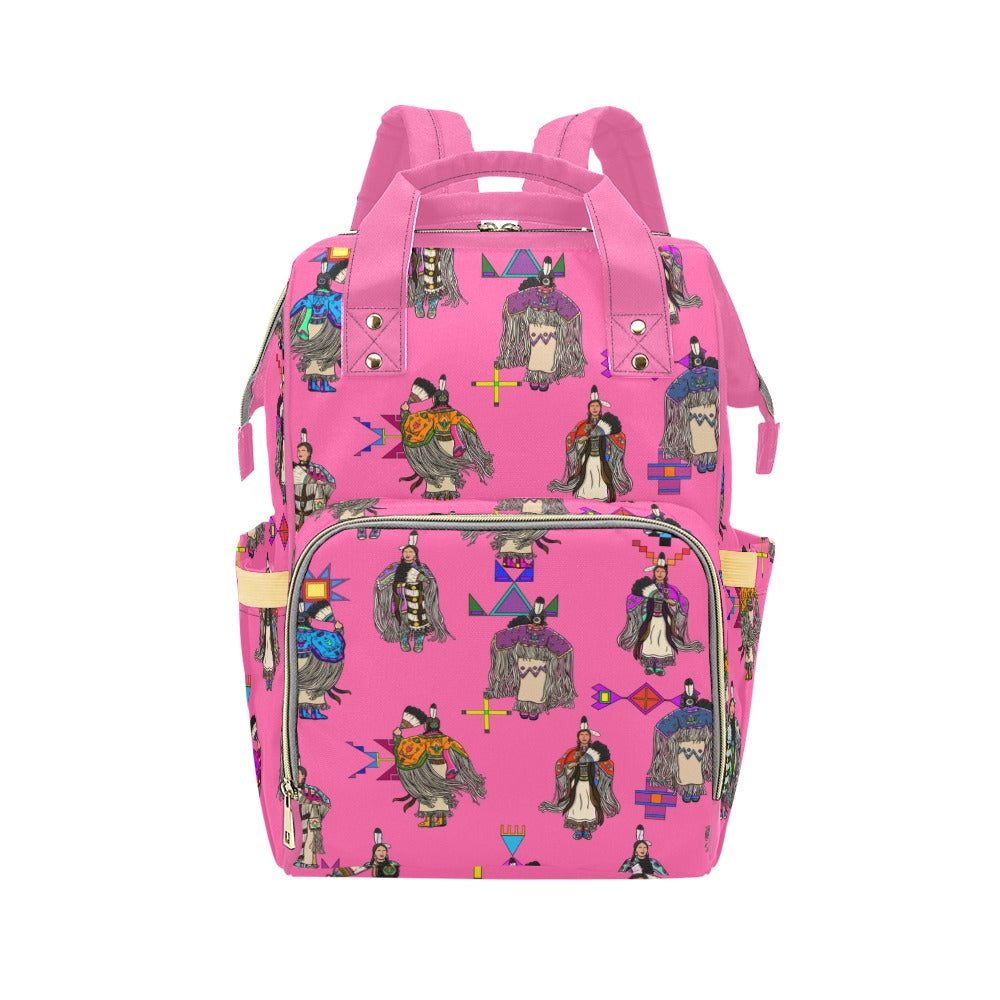 Women's Tradish Dancers Pink Multi-Function Diaper Backpack/Diaper Bag