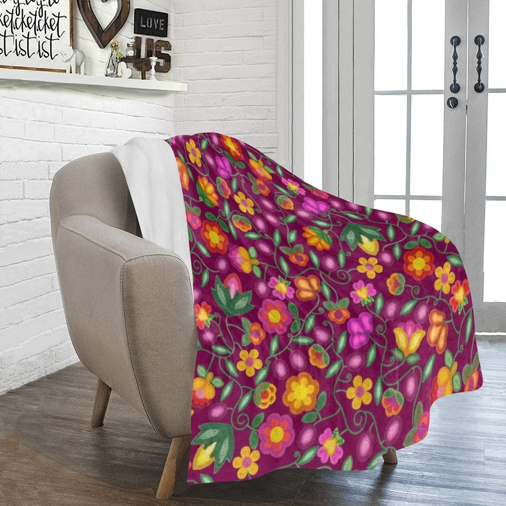 Boreal Bounty Dark Magenta Ultra-Soft Micro Fleece Blanket 50"x60"