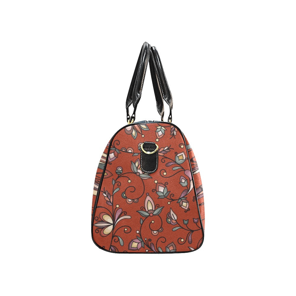 Burnt Sky Petals Red Waterproof Travel Bag/Small