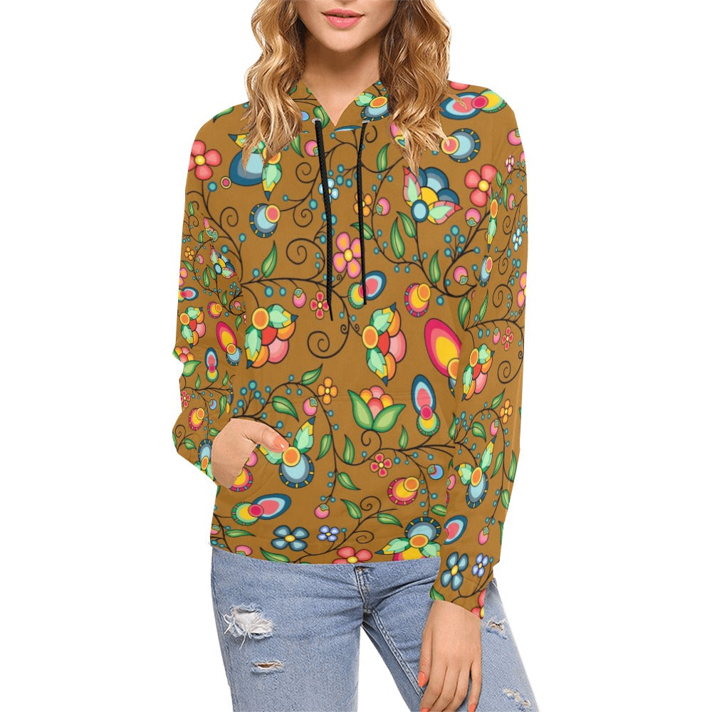 Floral Bounty Fall Leaves Hoodie for Women (USA Size)