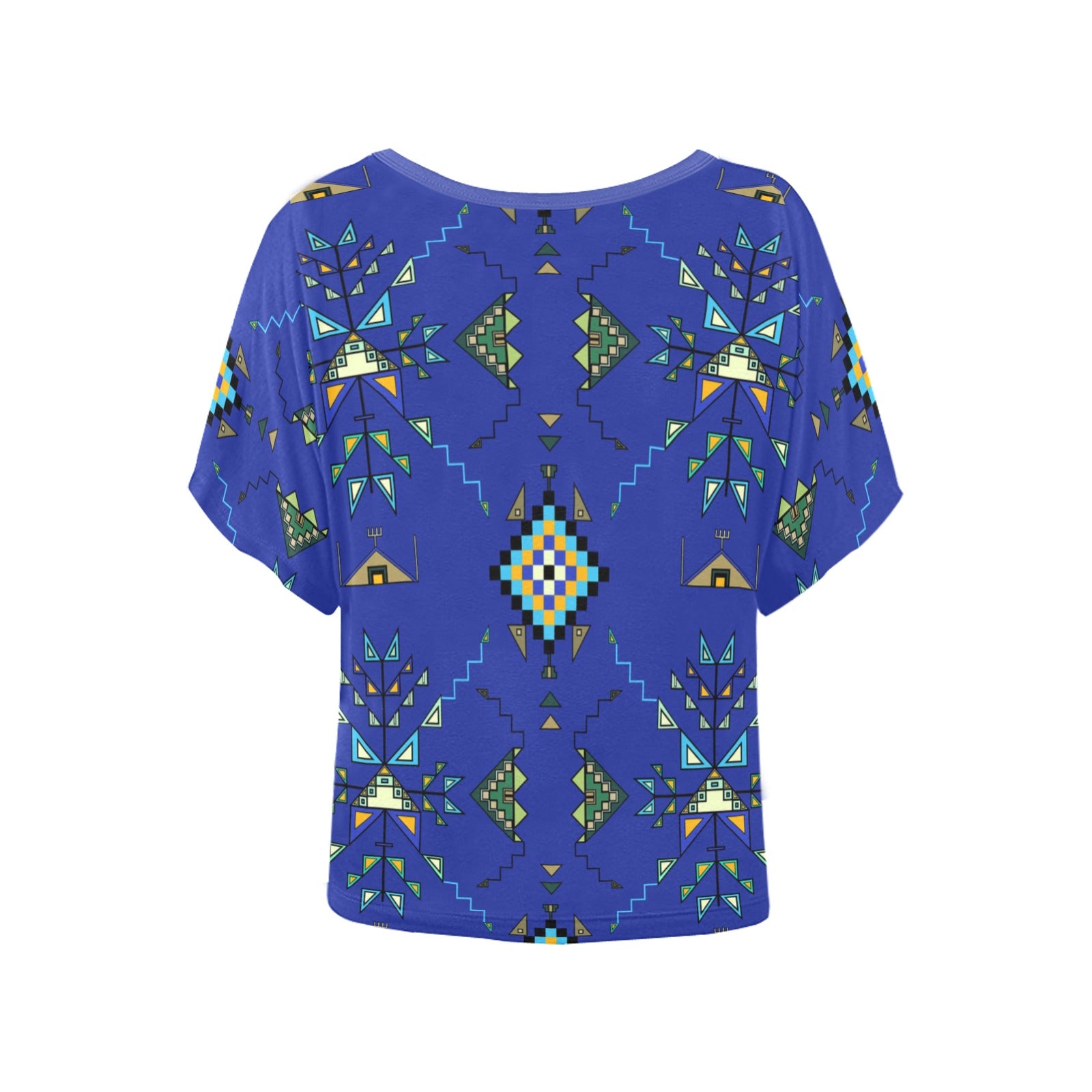 Bear Shield Dark Blue Women's Batwing-Sleeved Blouse T shirt