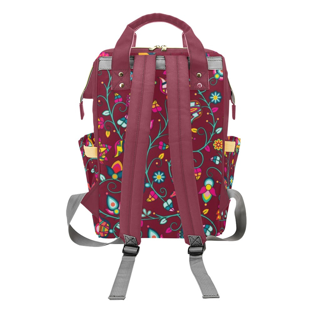 Thorny Path Cranberry Multi-Function Diaper Backpack/Diaper Bag