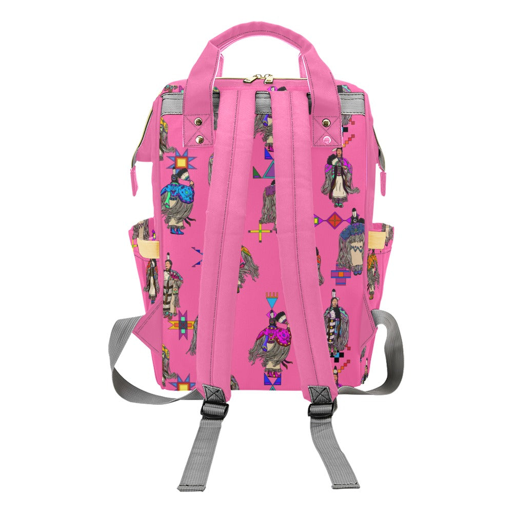 Women's Tradish Dancers Pink Multi-Function Diaper Backpack/Diaper Bag