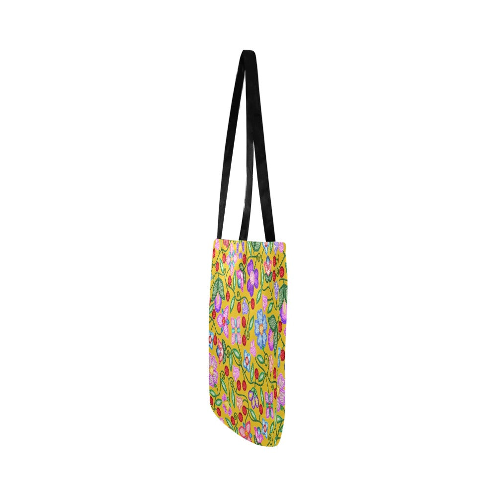 Petal Harmony Ochre Reusable Shopping Bag (Two sides)