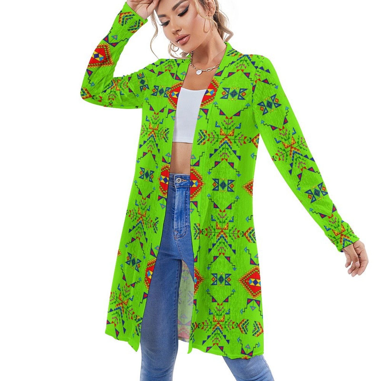 Buffalo Jump Neon Green Cardigan