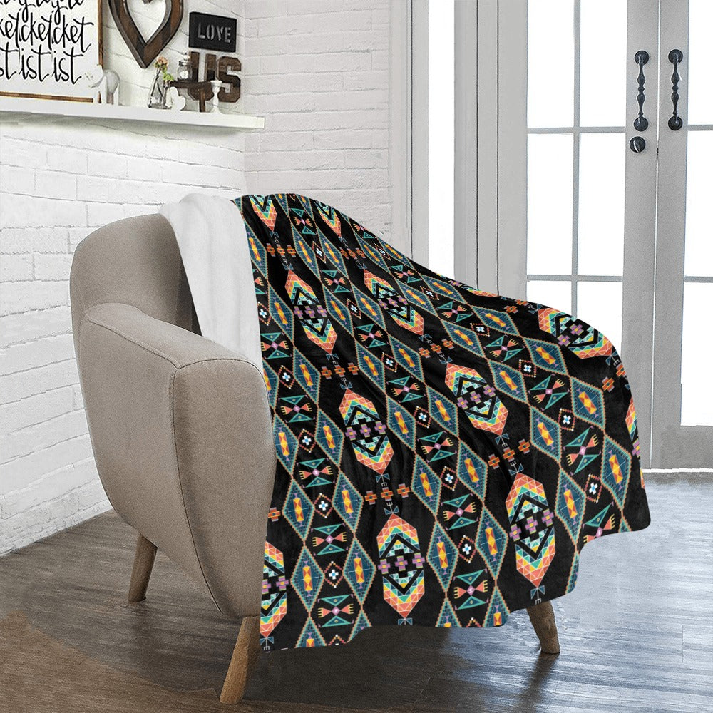 Travois Tipi Black Ultra-Soft Micro Fleece Blanket 40"x50"