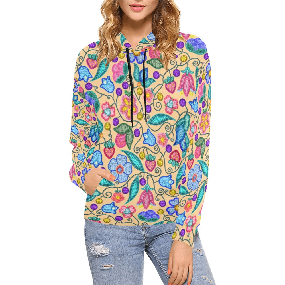 Sweet Offering Cream All Over Print Hoodie for Women (USA Size)