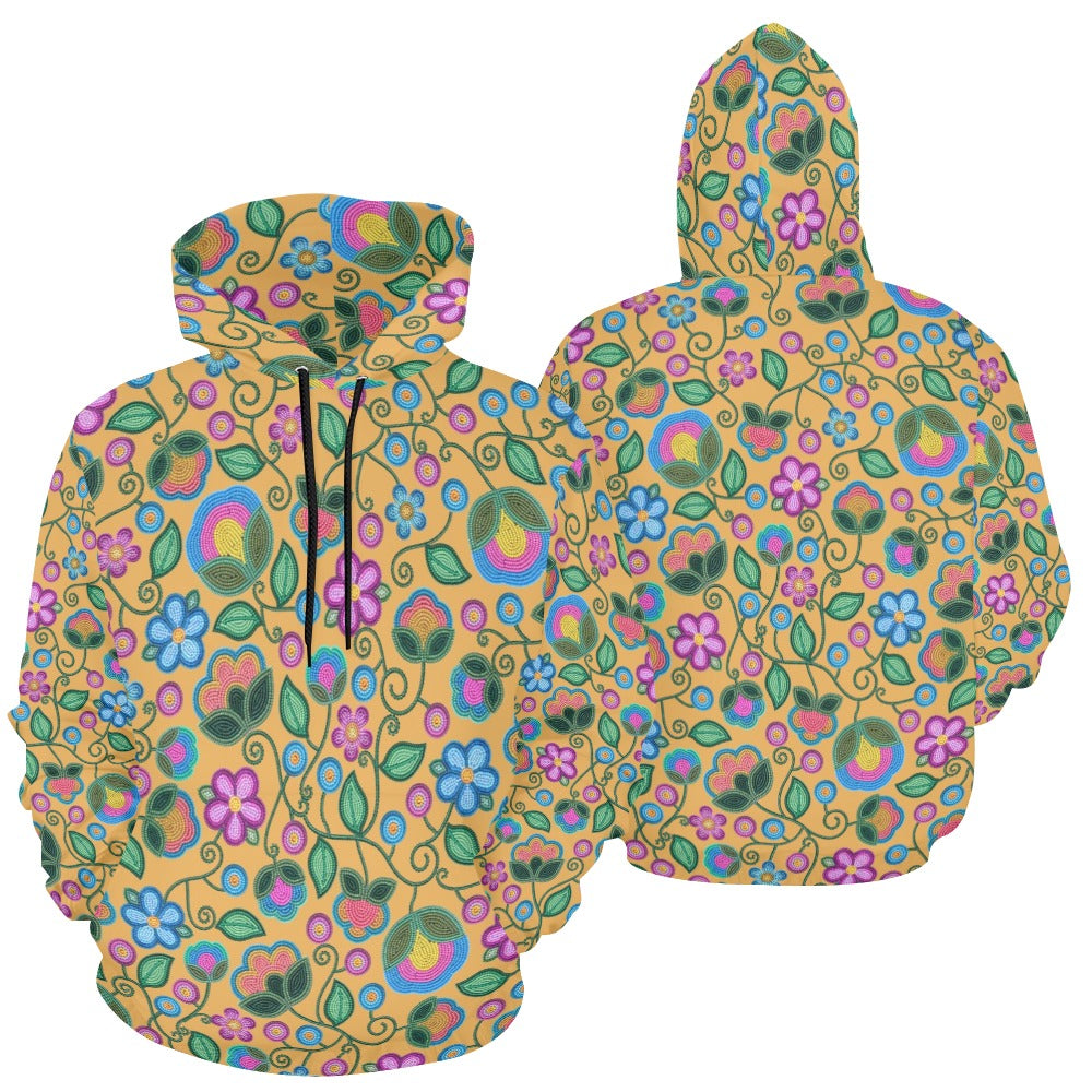 Turquoise Sunbeam Yellow All Over Print Hoodie for Women (USA Size)