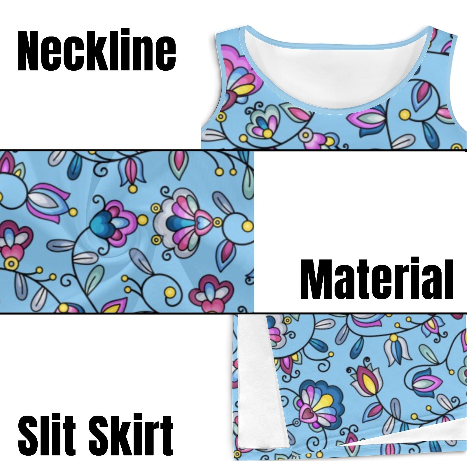 Autumn Bundle Blessing Blue Phaedra Sleeveless Open Fork Long Dress