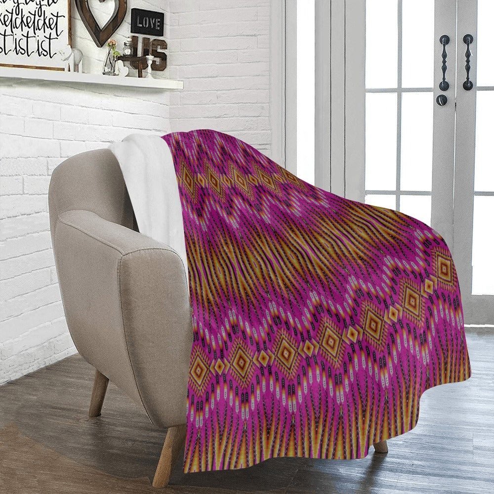 Fire Feather Pink Ultra-Soft Micro Fleece Blanket 50"x60"