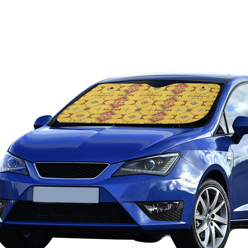 Thunder Flight Yellow Car Sun Shade 55"x30"