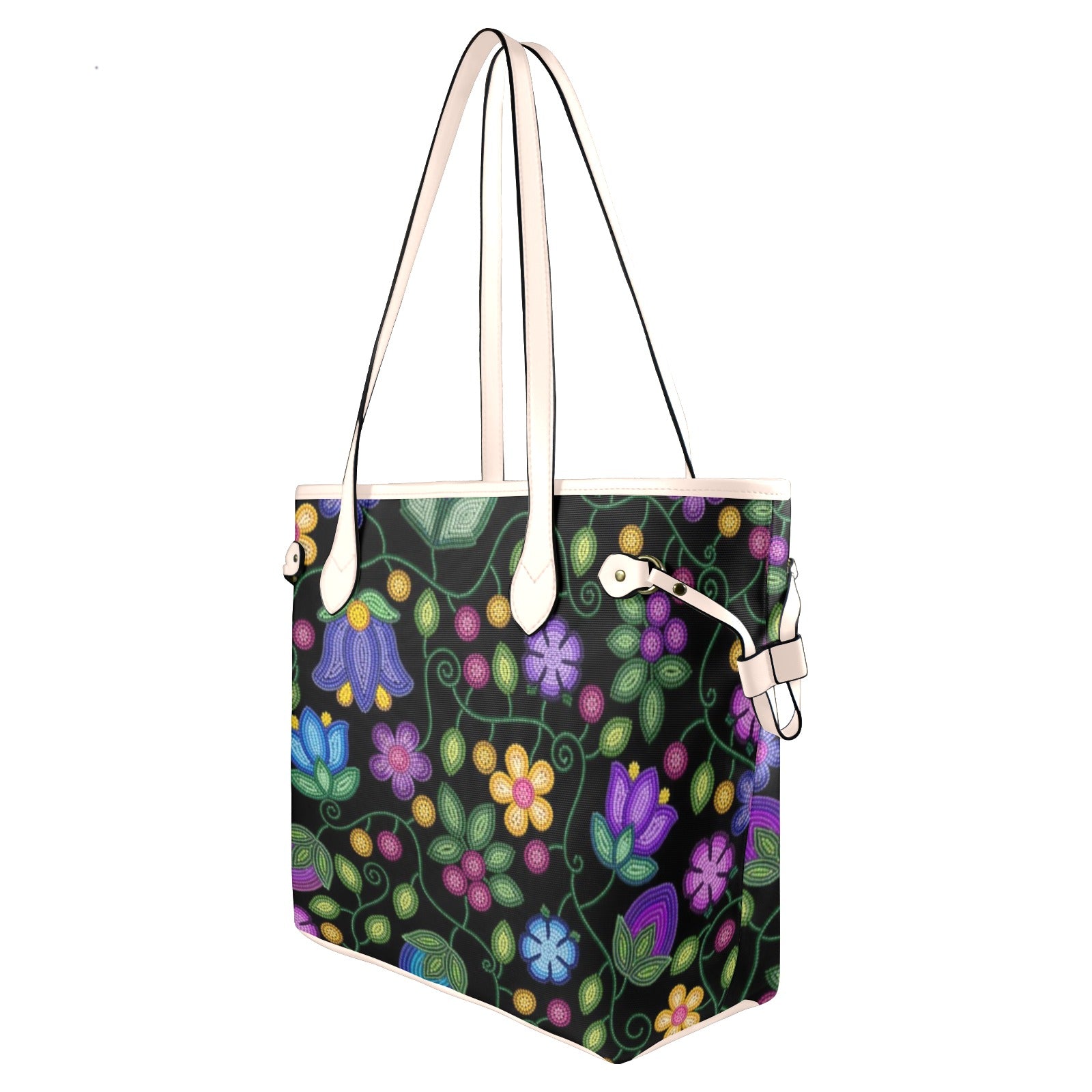 Bloom Uplift Black Clover Canvas Tote Bag
