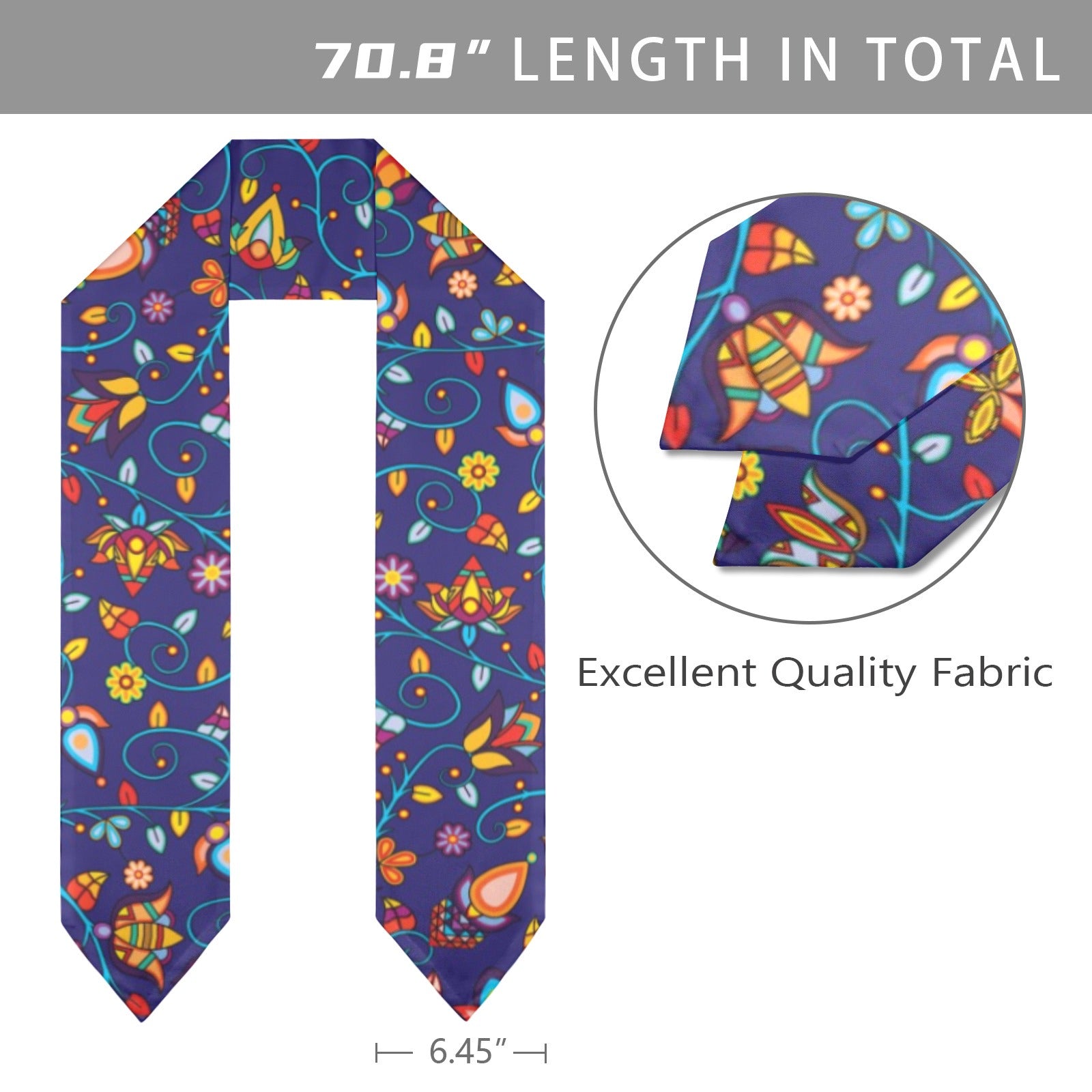 Thorny Path Blue Graduation Stole