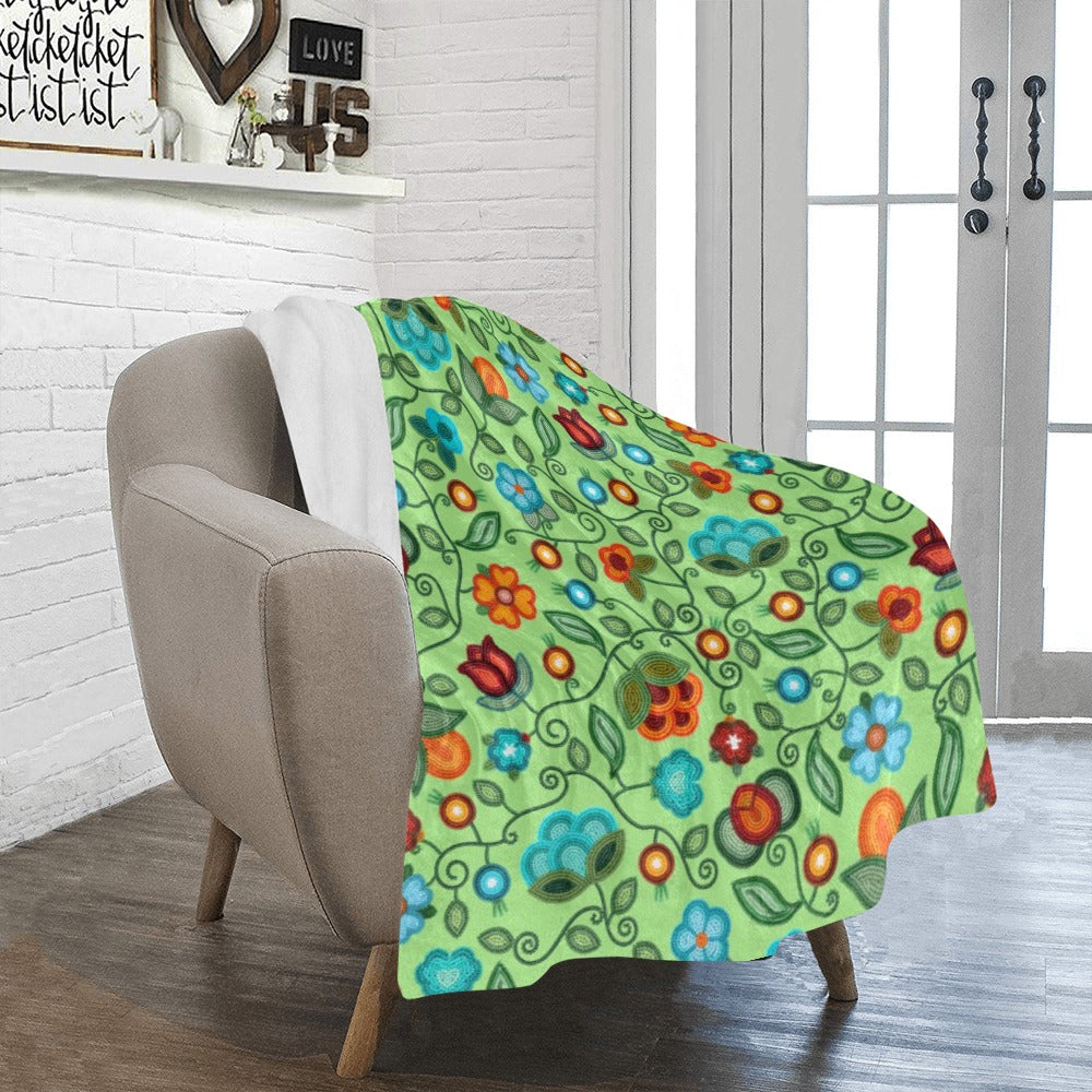 Prairie Fire Petals Sage Ultra-Soft Micro Fleece Blanket 40"x50"