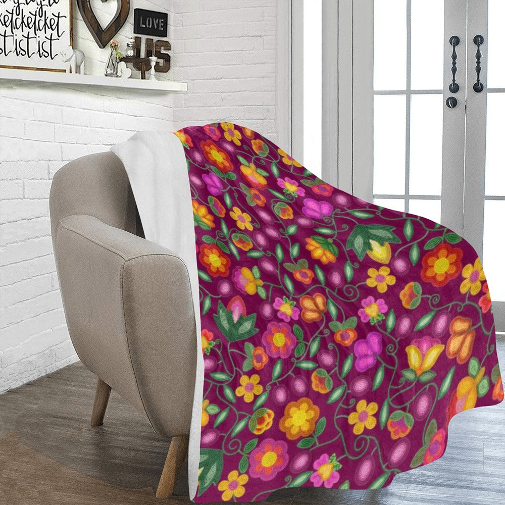 Boreal Bounty Dark Magenta Ultra-Soft Micro Fleece Blanket 60"x80"