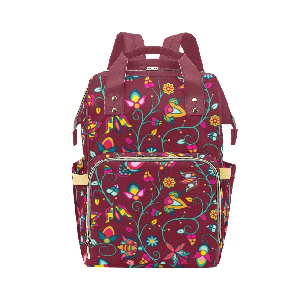 Thorny Path Cranberry Multi-Function Diaper Backpack/Diaper Bag