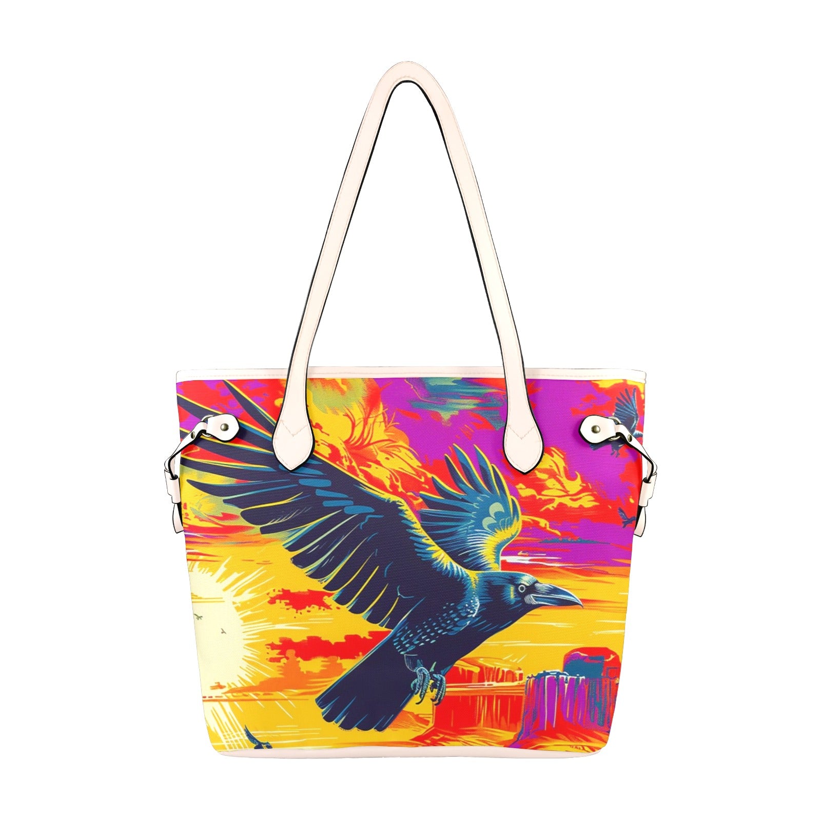 Crow Spreads His Wings Clover Canvas Tote Bag