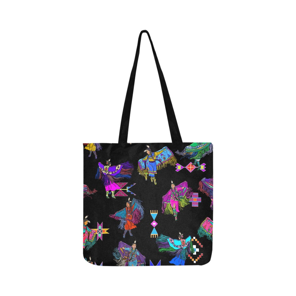 Women's Fancy Dancers Black Reusable Shopping Bag (Two sides)
