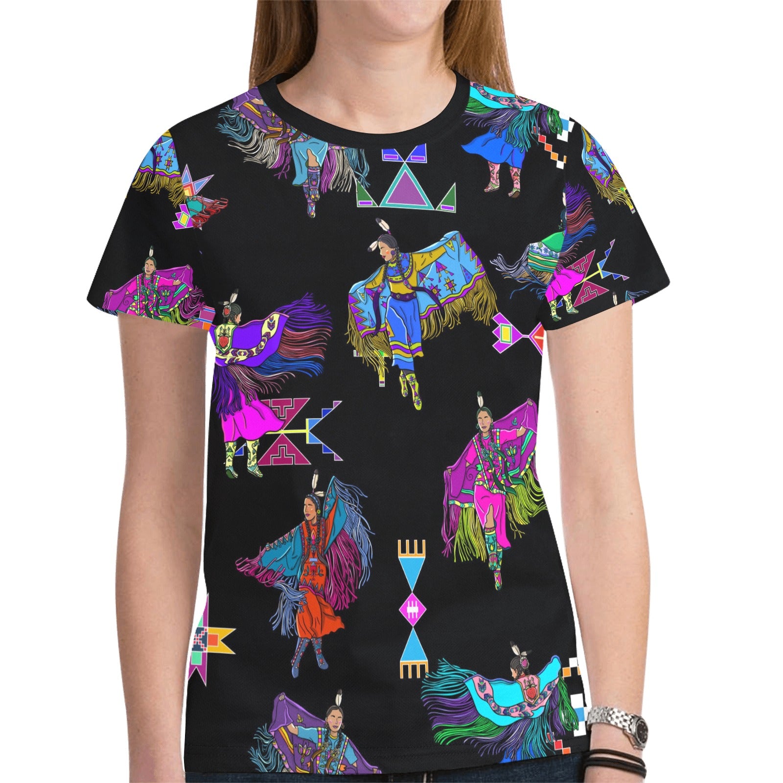 Women's Fancy Dancers Black T-shirt for Women