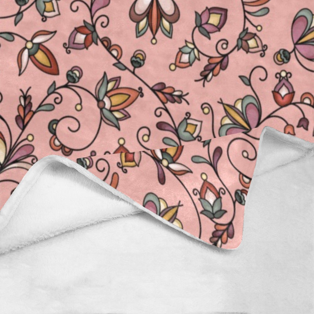 Burnt Sky Petals Peach Ultra-Soft Micro Fleece Blanket 40"x50"