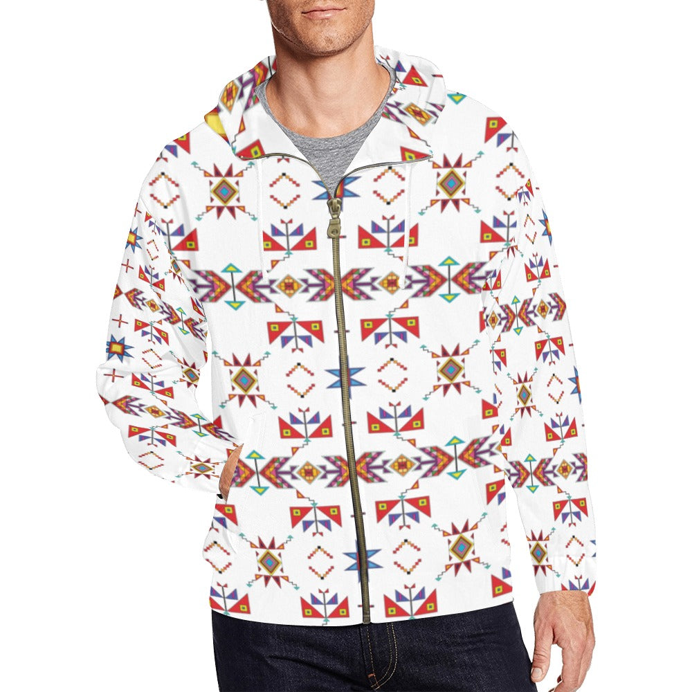 Scattered Generations White Men's Zipper Hoodie