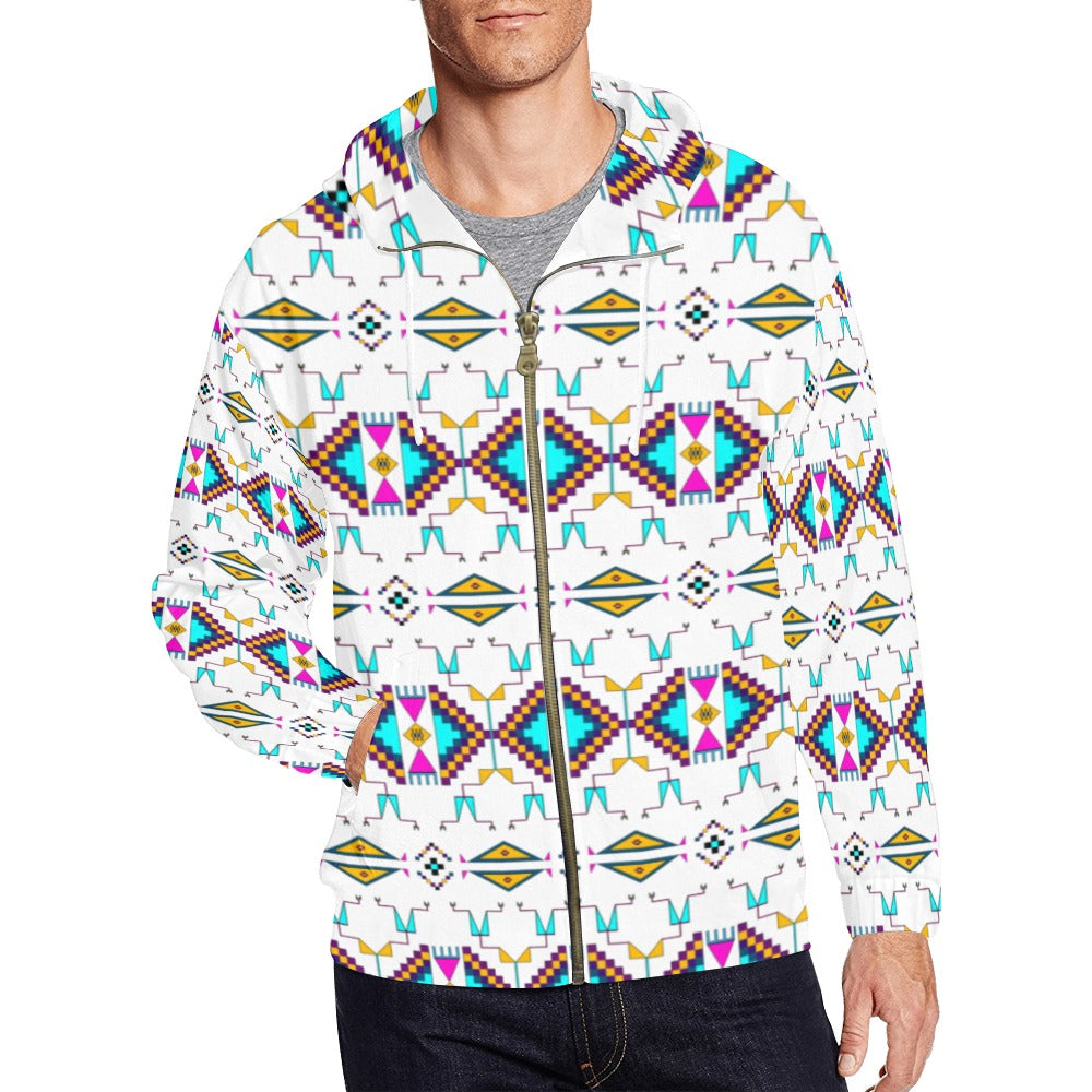 Rite of Passage White Men's Zipper Hoodie