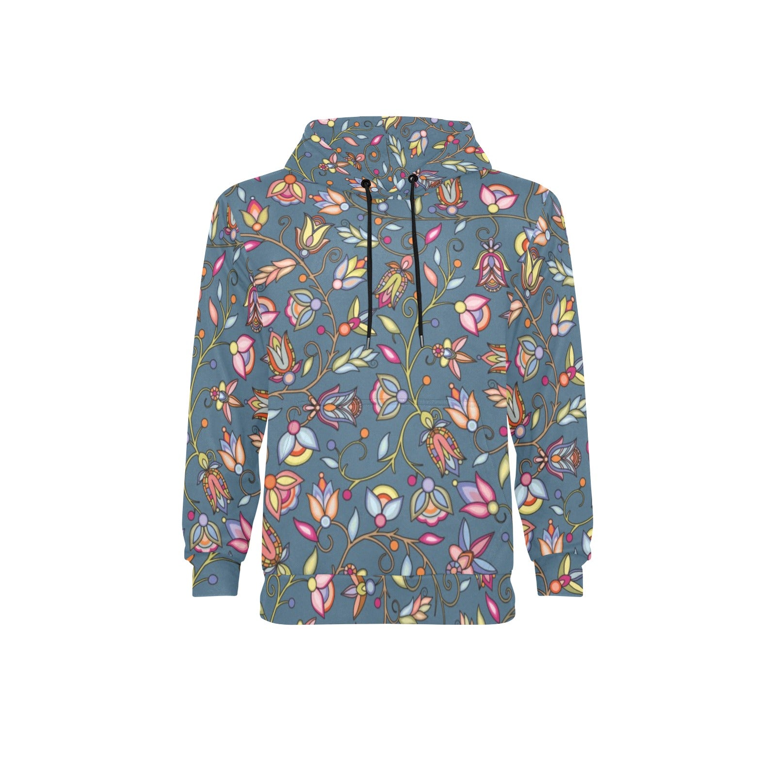 Buffalo Bloom Rainstorm Men's Long Sleeve Fleece Hoodie