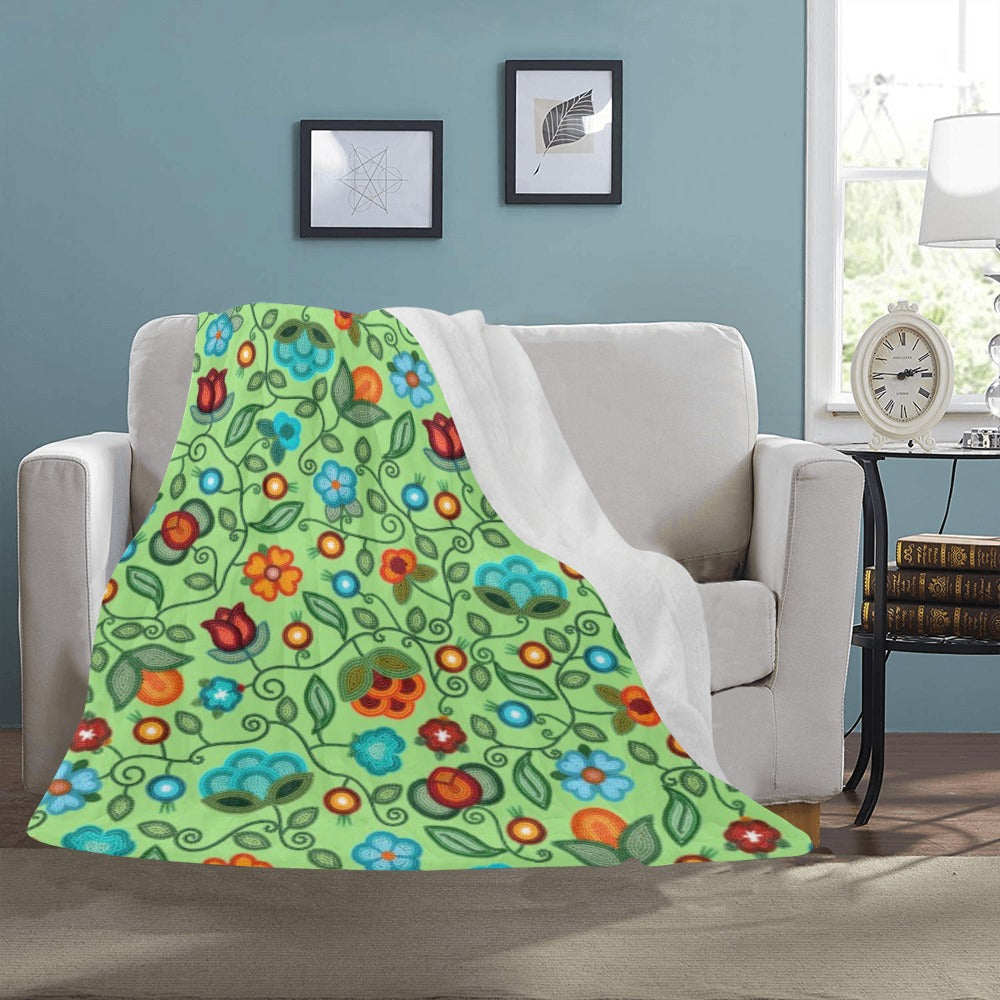 Prairie Fire Petals Sage Ultra-Soft Micro Fleece Blanket 50"x60"