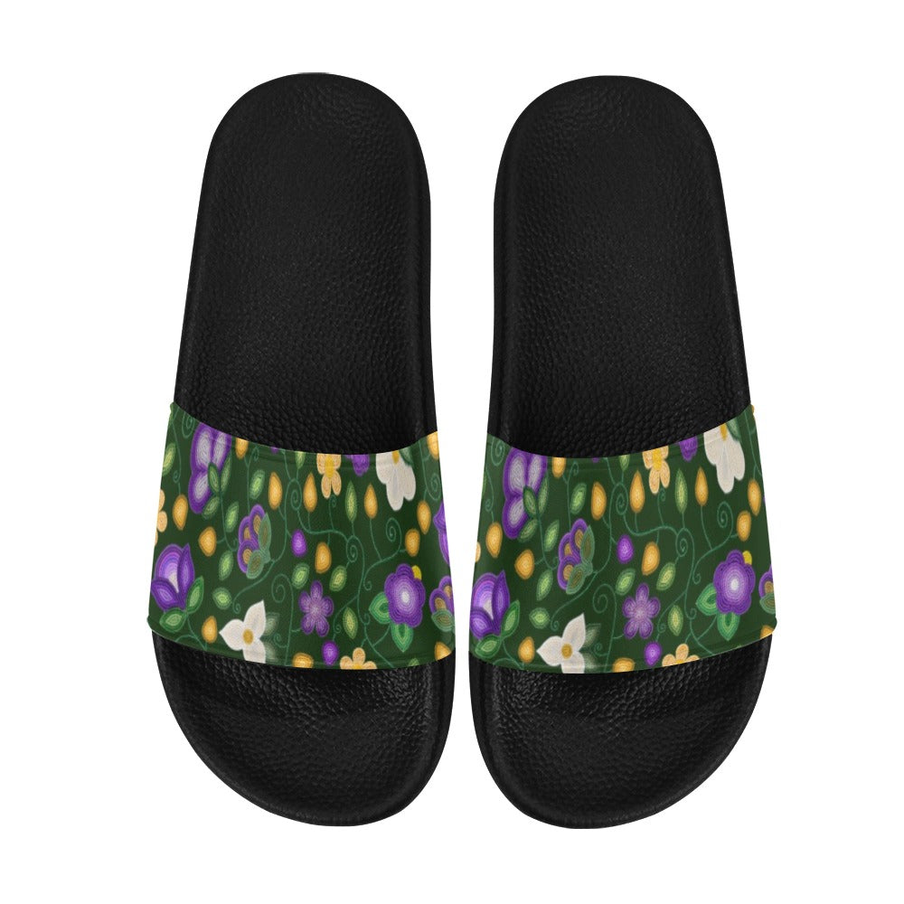 Midnight Moss Bloom Forest Women's Slide Sandals