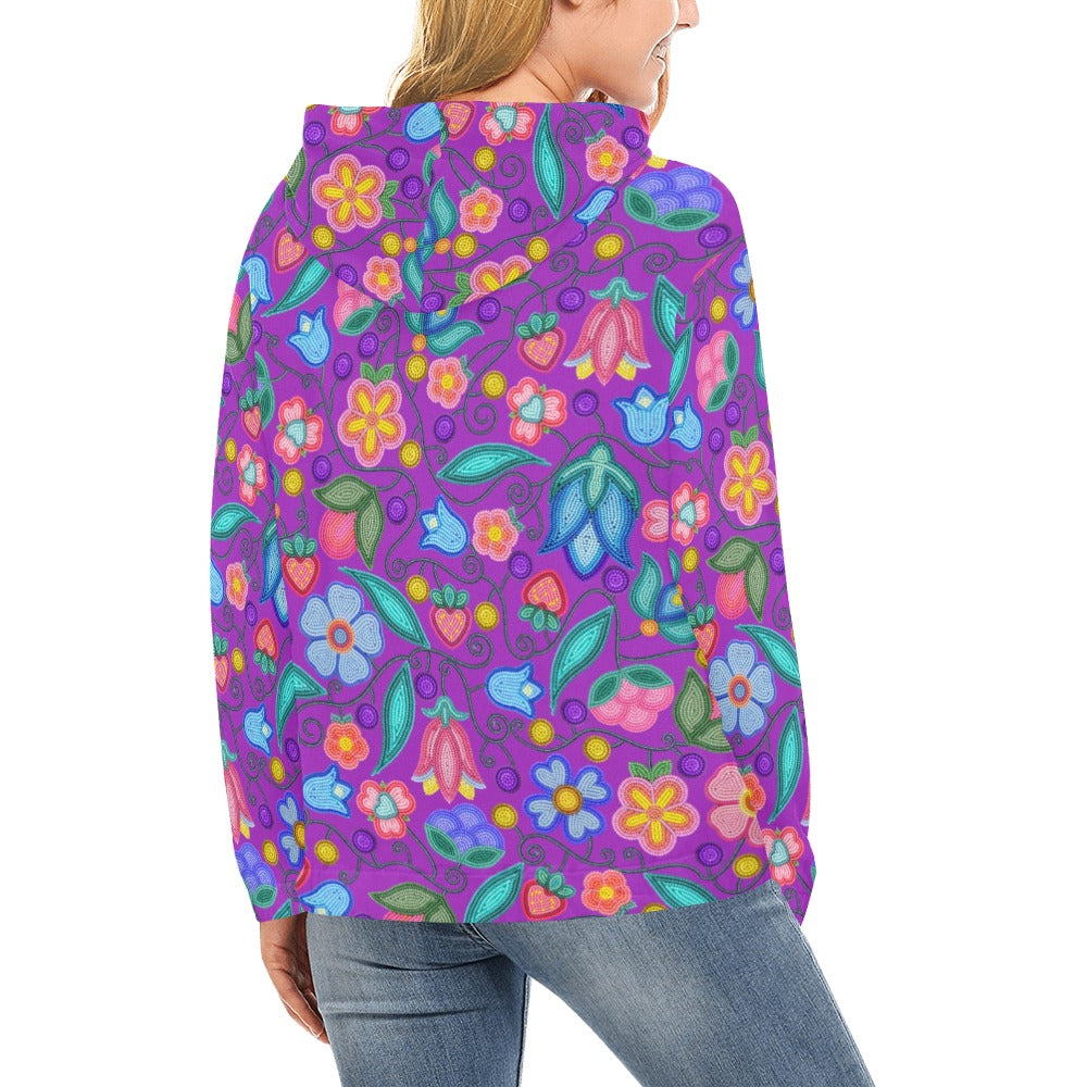 Sweet Offering Purple All Over Print Hoodie for Women (USA Size)