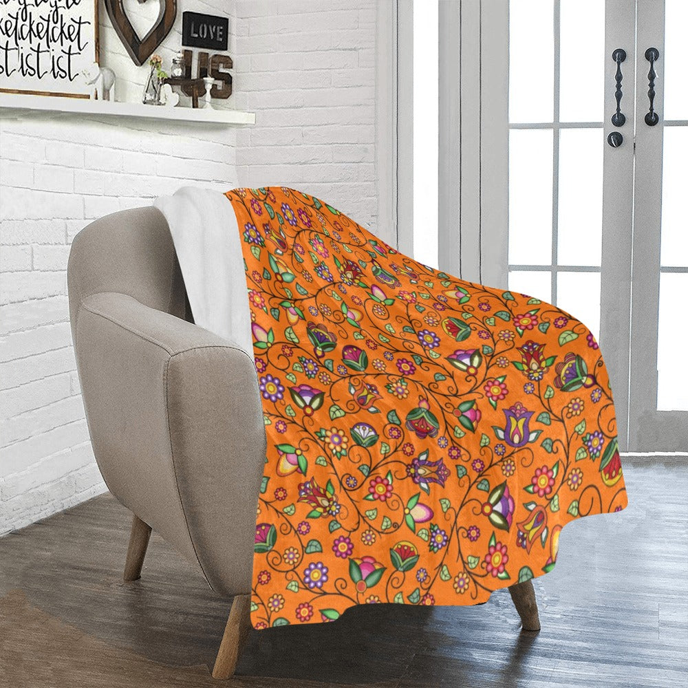 Heartbeat Petals Orange Ultra-Soft Micro Fleece Blanket 40"x50"