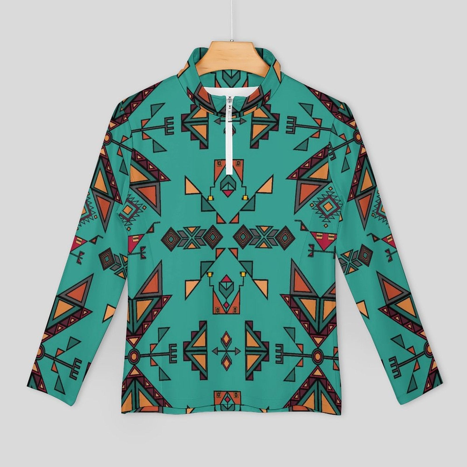 Arrow Dawn Turquoise Long Sleeve Yoga Shirt
