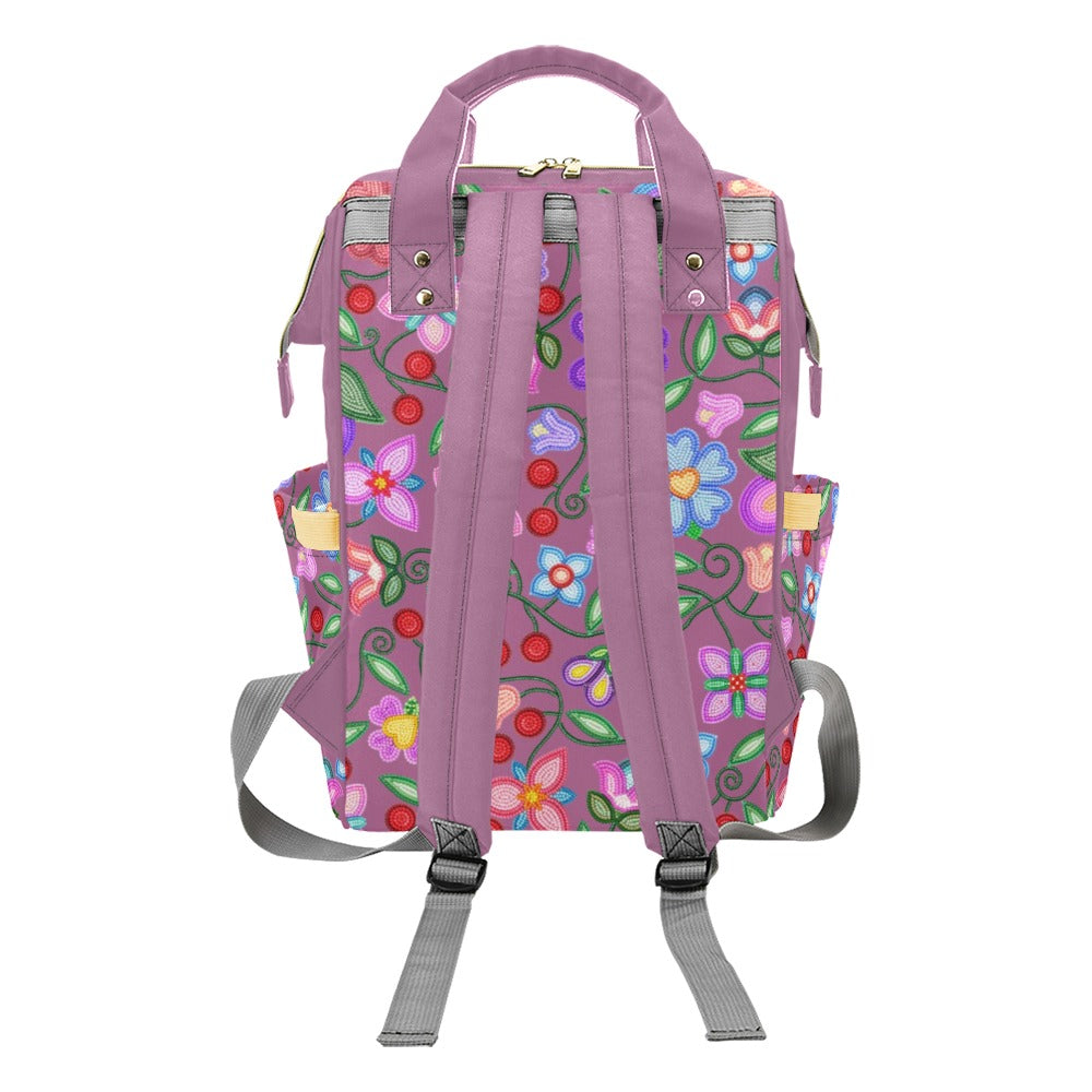 Petal Harmony Dusty Rose Multi-Function Diaper Backpack/Diaper Bag