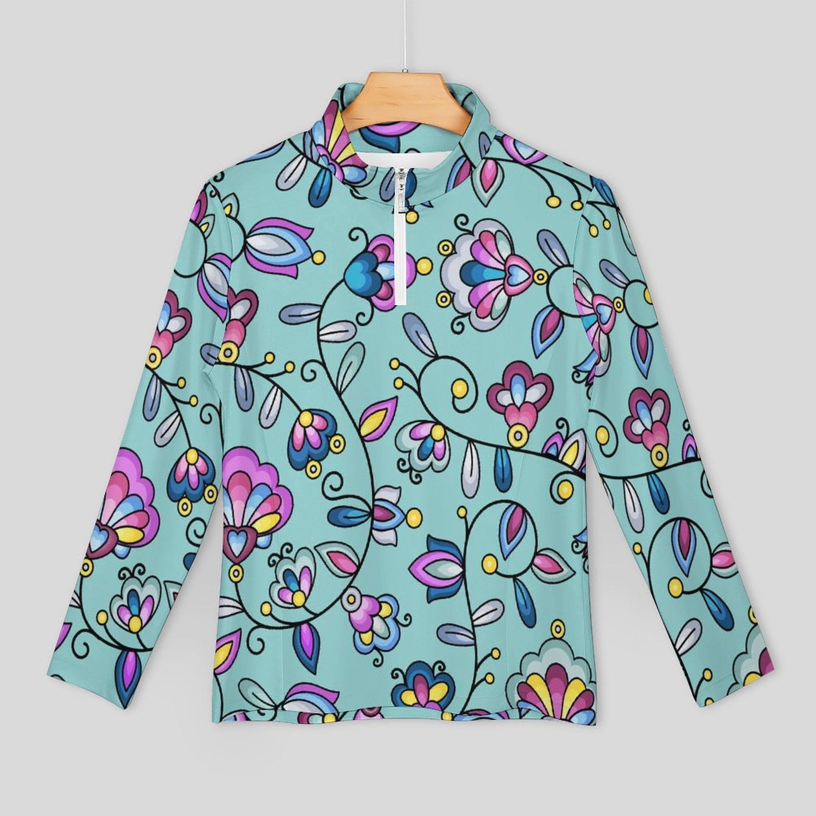 Autumn Bundle Blessing Turquoise Long Sleeve Yoga Shirt