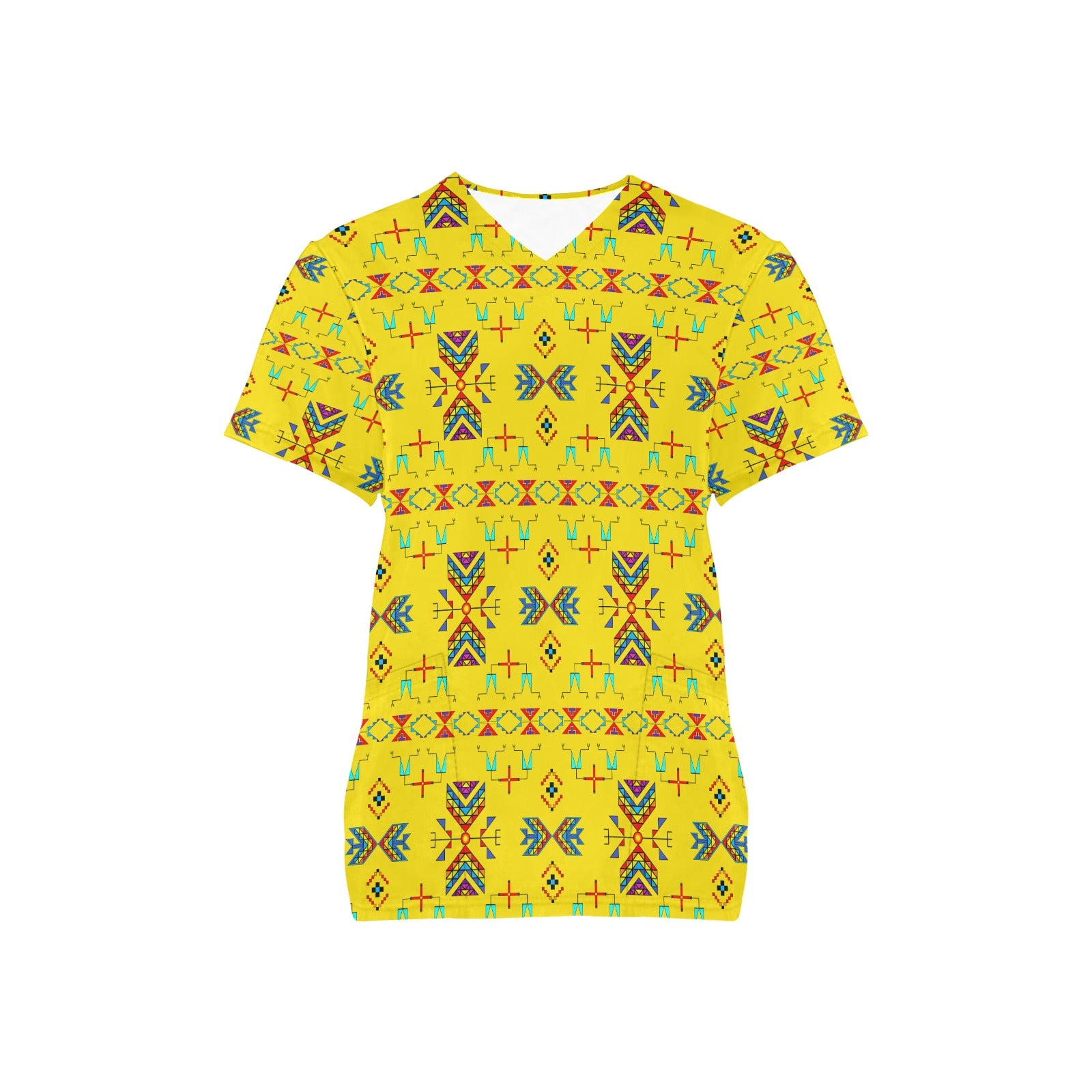 Rainbow Chief Rainbow Yellow Scrub Top