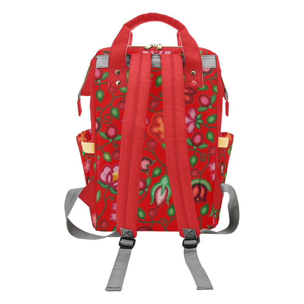 Rose Reverie Red Multi-Function Diaper Backpack/Diaper Bag