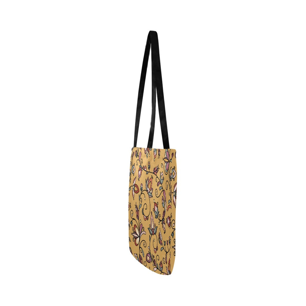 Burnt Sky Petals Gold Reusable Shopping Bag (Two sides)