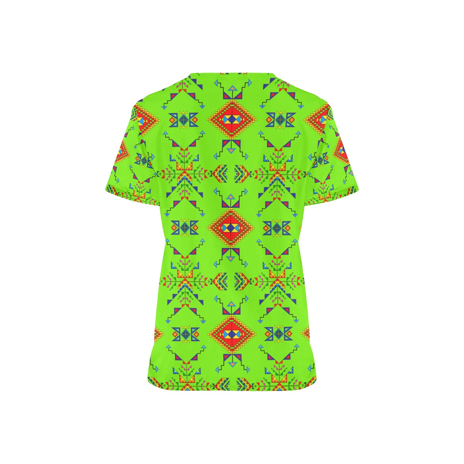 Buffalo Jump Neon Green Scrub Top