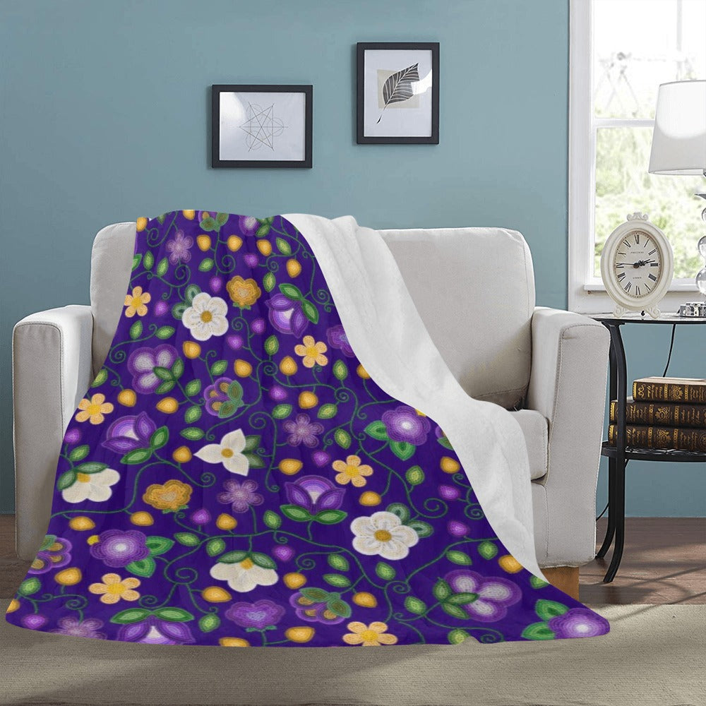 Midnight Moss Bloom Aubergine Ultra-Soft Micro Fleece Blanket 60"x80"