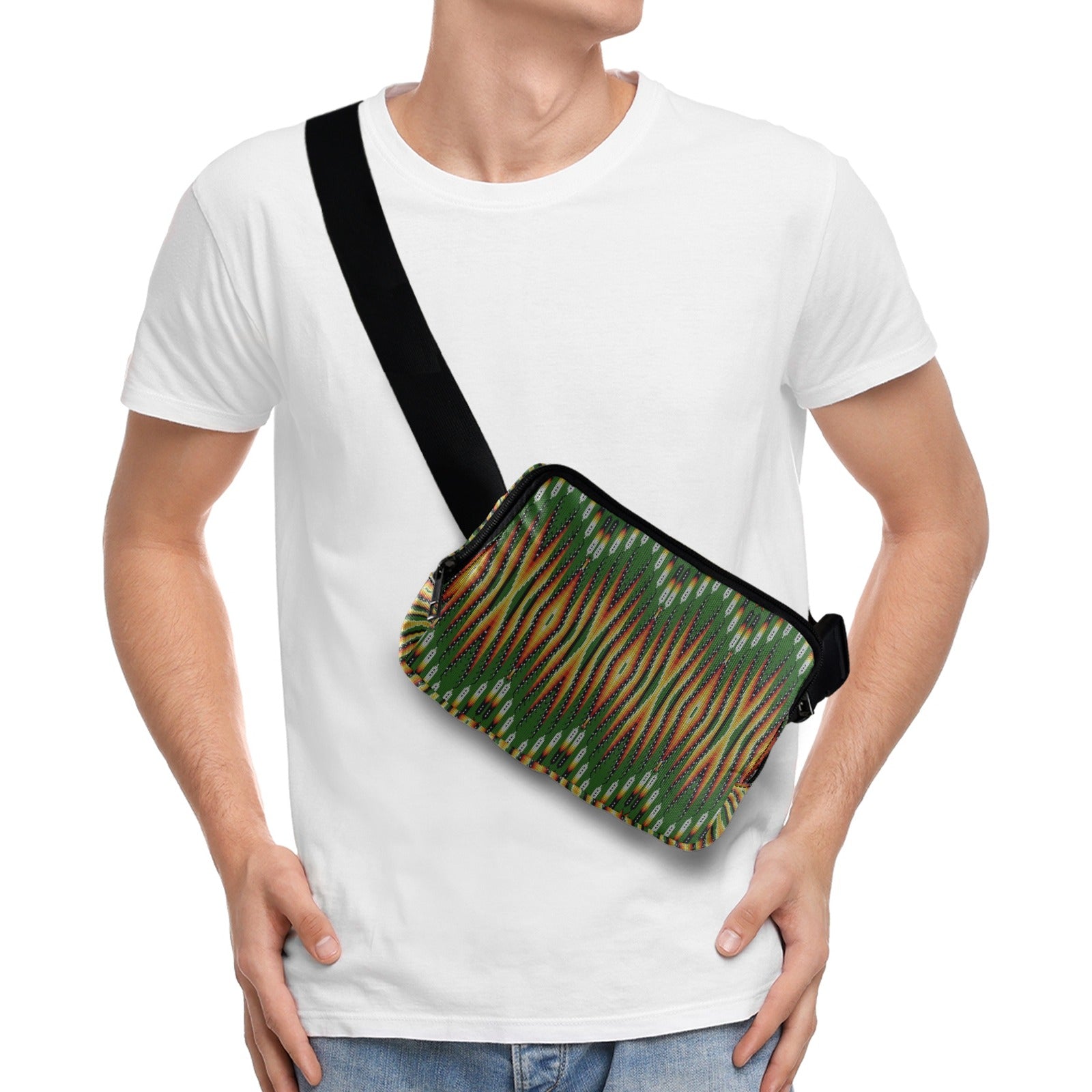 Fire Feather Green Belt Bag