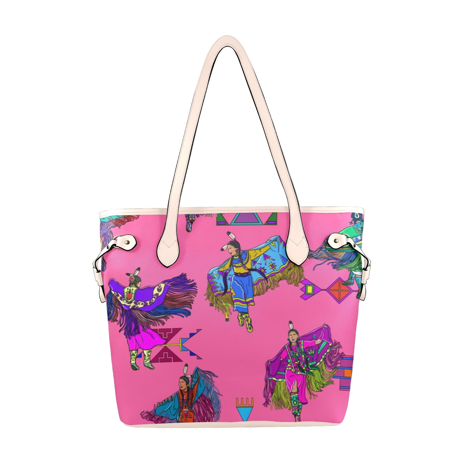 Women's Fancy Dancers Pink Clover Canvas Tote Bag