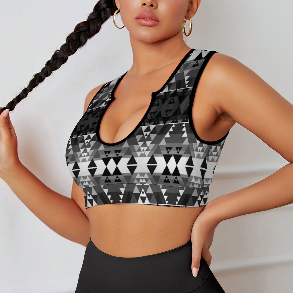 Writing on Stone Black and White Yoga Top