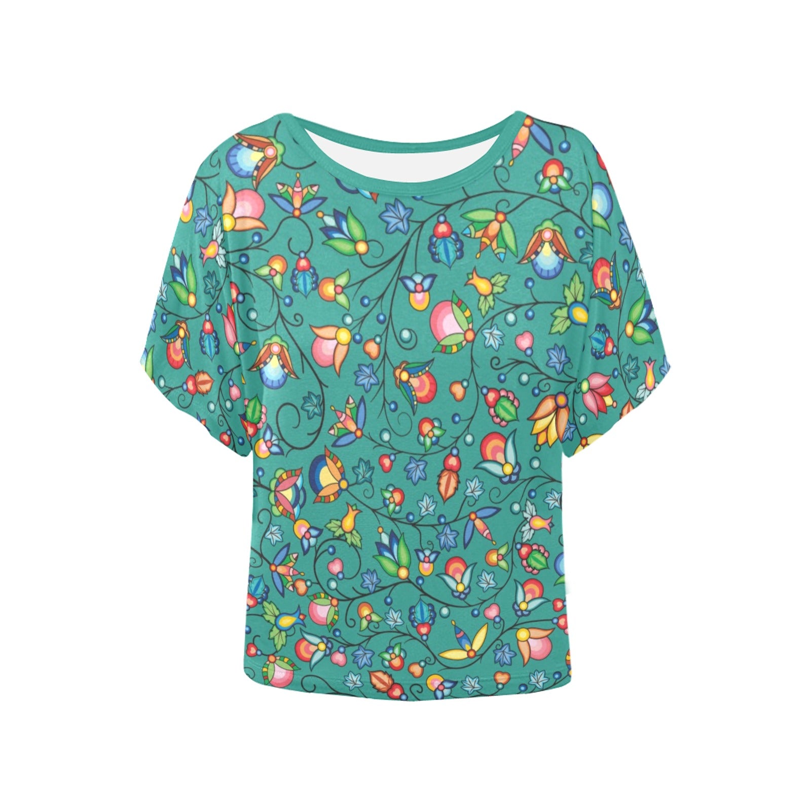 Prairie Plains Spirit Afternoon Sky Women's Batwing-Sleeved Blouse T shirt