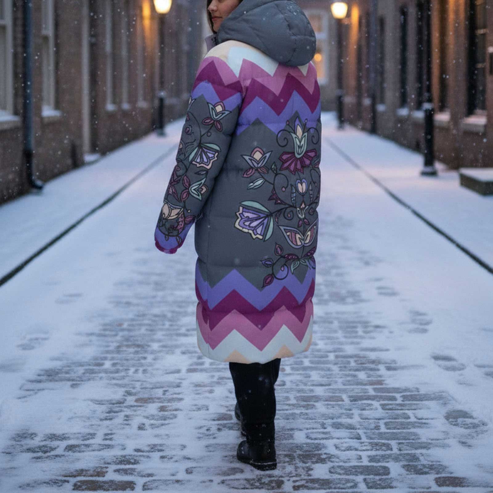 Moonlit Frost Unisex Long Down Jacket