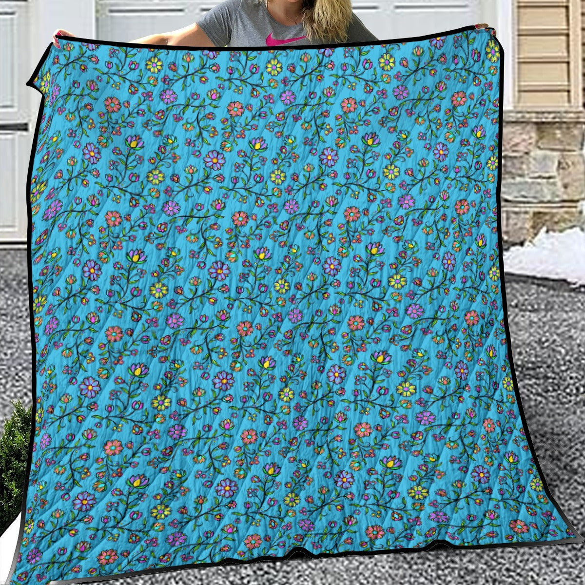 Cosmic Whispers Pastel Rainy Horizon Lightweight & Breathable Quilt With Edge-wrapping Strips