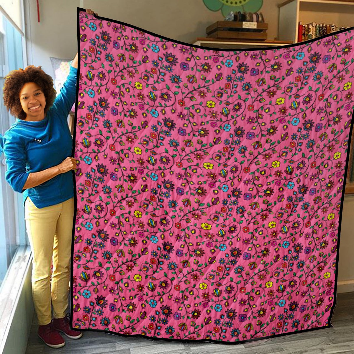Nature's Nexus Blush Lightweight & Breathable Quilt With Edge-wrapping Strips
